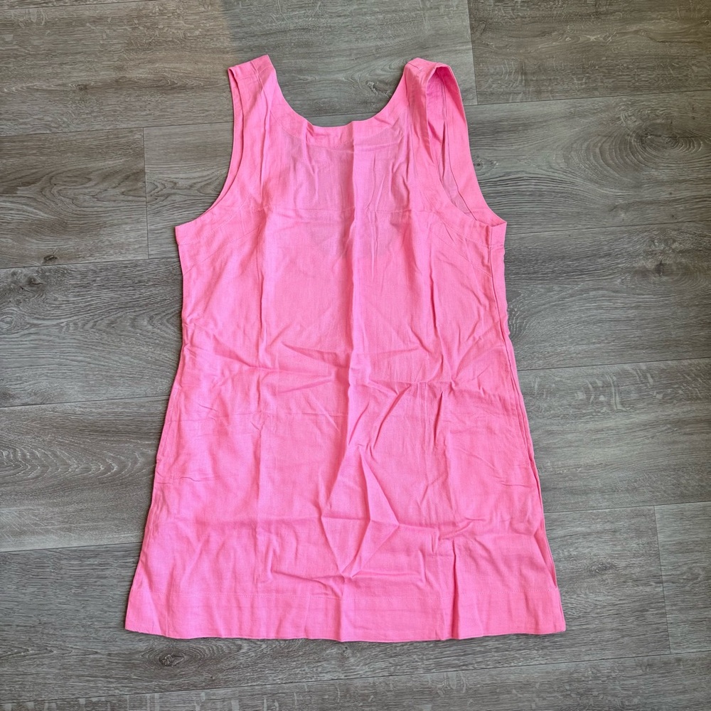 Amazon Size M Linen Pink Mini Dress with Pockets